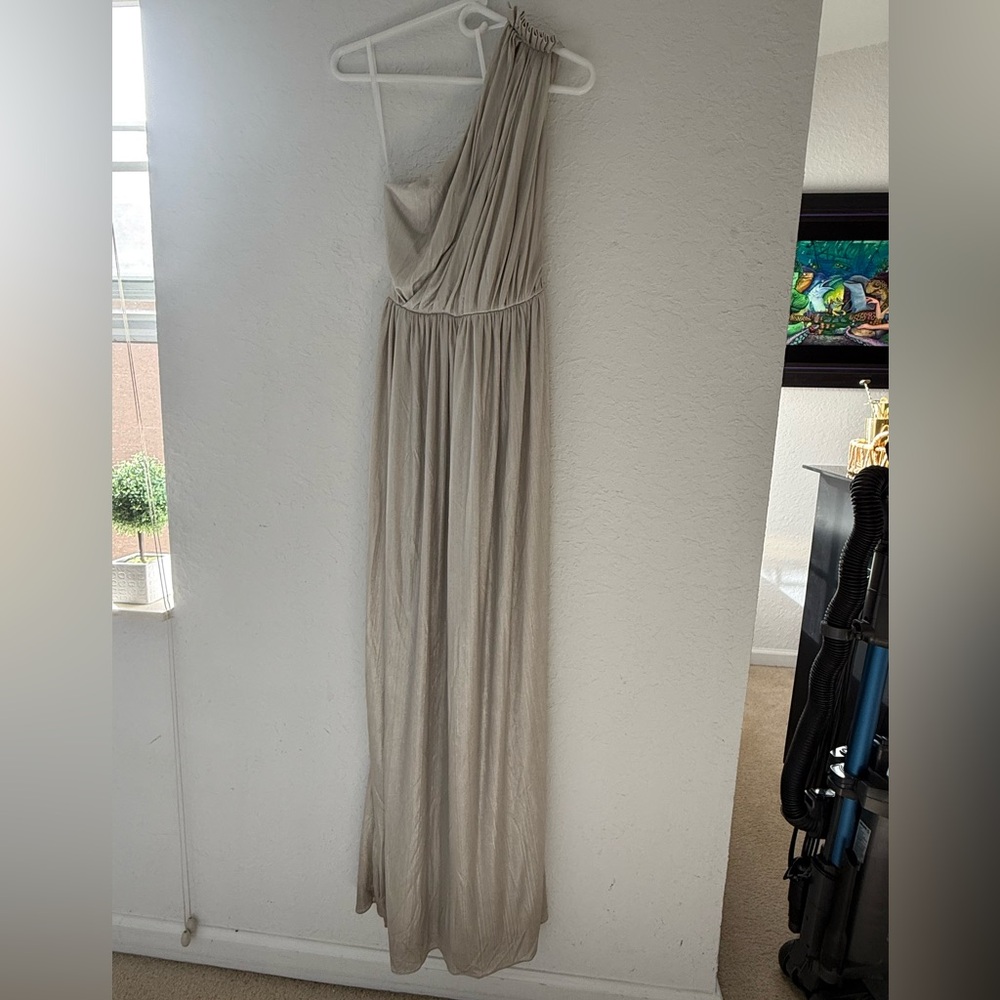 Retrofete Cream One-Shoulder Gown